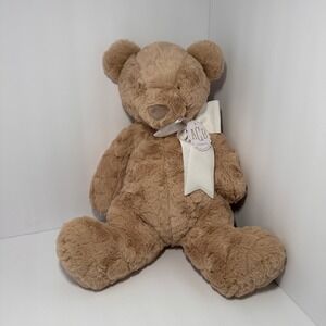 Mud Pie Large Honey Monogram Bear Plush Pal Taupe Faux Fur Teddy 12110414T NEW